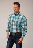Roper Mens Long Sleeve Button Meadow Plaid Western Shirt - Roper - Flyclothing LLC