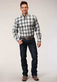 Roper Mens Long Sleeve Button Olive Stretch Plaid Western Shirt - Roper - Flyclothing LLC