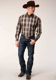 Roper Mens Long Sleeve Button Pinewood Plaid Western Shirt - Roper - Flyclothing LLC