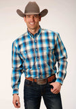 Roper Mens Long Sleeve Button Sunset Plaid Western Shirt - Roper - Flyclothing LLC