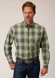 Roper Mens Long Sleeve Button Sand Dune Plaid Western Shirt - Roper - Flyclothing LLC