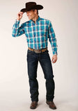 Roper Mens Long Sleeve Button Blue Moon Plaid Western Shirt - Roper - Flyclothing LLC