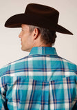 Roper Mens Long Sleeve Button Blue Moon Plaid Western Shirt - Roper - Flyclothing LLC
