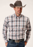 Roper Mens Long Sleeve Button Smokey Plaid Western Shirt - Roper - Flyclothing LLC