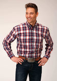 Roper Mens Long Sleeve Button Independence Plaid Western Shirt - Roper - Flyclothing LLC