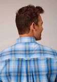 Roper Mens Long Sleeve Button Cornflower Plaid Western Shirt - Roper - Flyclothing LLC
