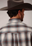 Roper Mens Gray White And Red Plaid Long Sleeve Button Western Shirt - Roper - Flyclothing LLC