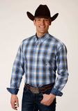 Roper Mens Long Sleeve Button Storm Blue Ombre Western Shirt - Roper - Flyclothing LLC
