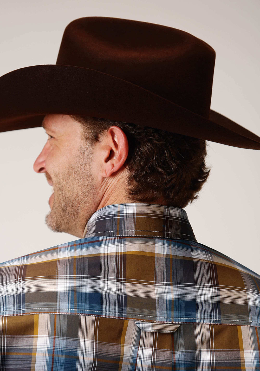 Roper Mens Long Sleeve Button Chocolate Plaid Western Shirt - Roper - Flyclothing LLC