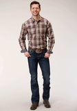 Roper Mens Long Sleeve Button Cider Plaid Western Shirt - Roper - Flyclothing LLC