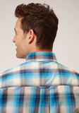 Roper Mens Long Sleeve Button Sunset Plaid Western Shirt - Roper - Flyclothing LLC
