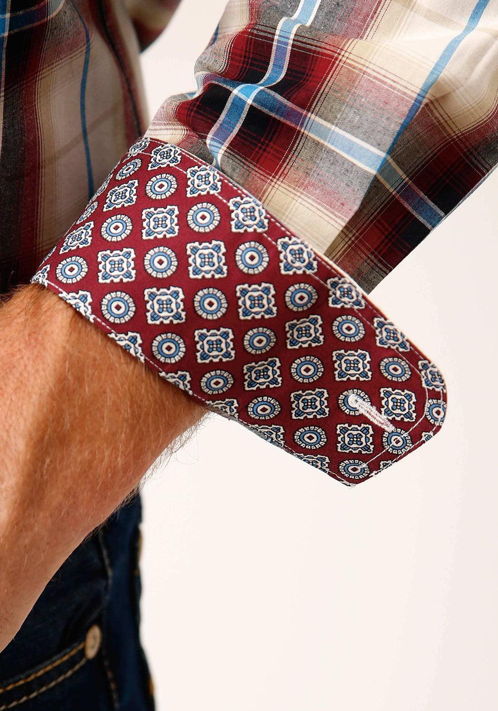 Roper Mens Long Sleeve Button Red Canyon Plaid Western Shirt - Roper - Flyclothing LLC