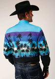 Roper Mens Long Sleeve Snap Beach Roundup Border Western Shirt - Roper - Flyclothing LLC