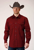 Roper Mens Long Sleeve Snap Brush Twill Rust Western Shirt - Roper - Flyclothing LLC