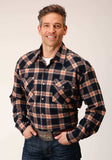 Roper Mens Long Sleeve Snap Unlined Flannel Plaid Shirt Western Shirt - Roper - Flyclothing LLC