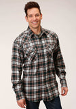 Roper Mens Long Sleeve Snap Unlined Flannel Plaid Shirt Western Shirt - Roper - Flyclothing LLC