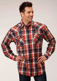 Roper Mens Long Sleeve Snap Unlined Flannel Plaid Shirt Western Shirt - Roper - Flyclothing LLC