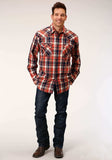 Roper Mens Long Sleeve Snap Unlined Flannel Plaid Shirt Western Shirt - Roper - Flyclothing LLC