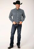 Roper Mens Long Sleeve Button Four Leaf Foulard Western Shirt Tall Fit - Roper - Flyclothing LLC