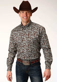 Roper Mens Long Sleeve Button Pine Paisley Western Shirt Tall Fit - Roper - Flyclothing LLC