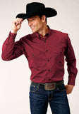 Roper Mens Long Sleeve Button Black Fill Solid Red Western Shirt Tall Fit - Roper - Flyclothing LLC