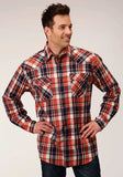 Roper Mens Long Sleeve Snap Unlined Flannel Plaid Shirt Western Shirt Tall Fit - Roper - Flyclothing LLC