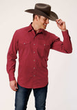 Roper Mens Long Sleeve Snap Stretch Poplin Red Western Shirt Tall Fit - Roper - Flyclothing LLC