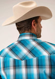 Roper Mens Long Sleeve Snap Deep Pool Ombre Western Shirt Tall Fit - Roper - Flyclothing LLC