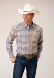 Roper Mens Long Sleeve Snap Sandy Plaid Western Shirt Tall Fit - Roper - Flyclothing LLC