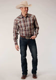Roper Mens Long Sleeve Snap Cider Plaid Western Shirt Tall Fit - Roper - Flyclothing LLC
