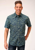 Roper Mens Short Sleeve Snap Lucky Tropical Print Western Shirt - Roper - Flyclothing LLC