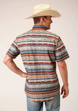 Roper Mens Short Sleeve Snap Sandstone Aztec Print Western Shirt - Roper - Flyclothing LLC
