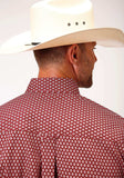 Roper Mens Red And White Foulard Print Short Sleeve Western Button Shirt - Roper - Flyclothing LLC