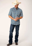 Roper Mens Short Sleeve Button Amarillo Paisley Western Shirt - Roper - Flyclothing LLC