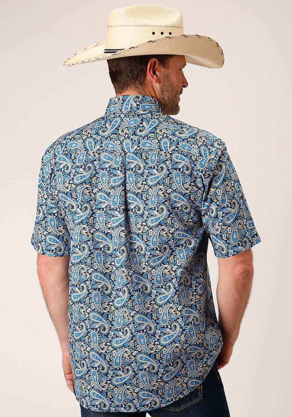 Roper Mens Short Sleeve Button Amarillo Paisley Western Shirt - Roper - Flyclothing LLC