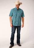 Roper Mens Short Sleeve Button Upstream Paisley Western Shirt - Roper - Flyclothing LLC