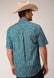 Roper Mens Short Sleeve Button Upstream Paisley Western Shirt - Roper - Flyclothing LLC