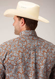 Roper Mens Short Sleeve Button Copper Spring Paisley Western Shirt - Roper - Flyclothing LLC