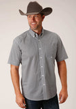 Roper Mens Short Sleeve Button Diamond Star Geo Grey Western Shirt - Roper - Flyclothing LLC