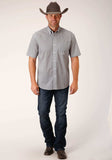 Roper Mens Short Sleeve Button Diamond Star Geo Grey Western Shirt - Roper - Flyclothing LLC