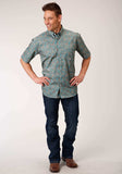 Roper Mens Short Sleeve Button Saddle Paisley Western Shirt - Roper - Flyclothing LLC