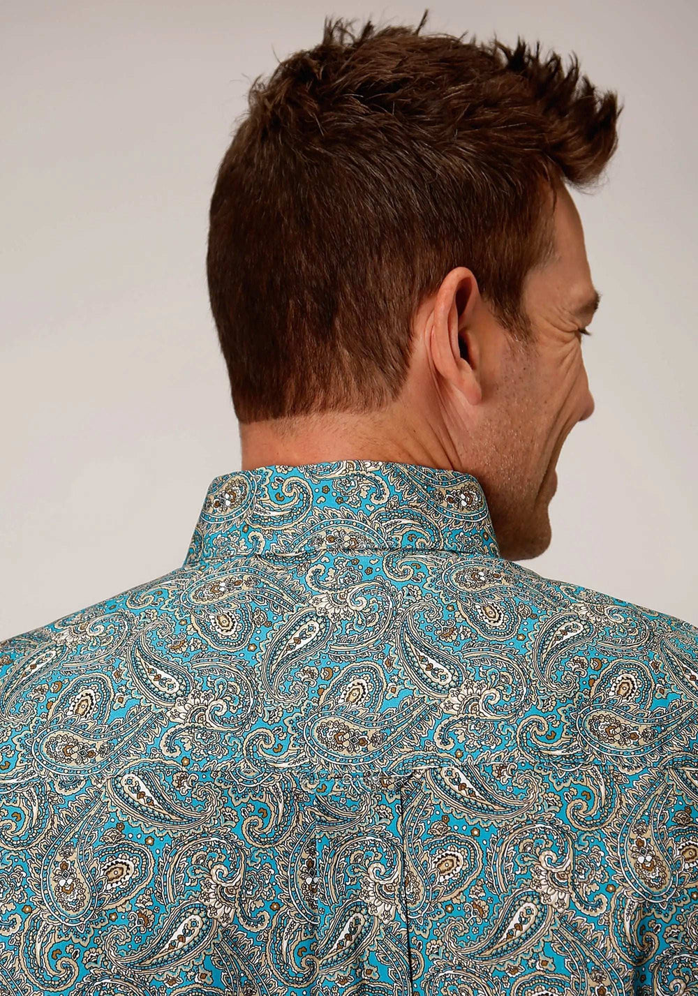 Roper Mens Short Sleeve Button Saddle Paisley Western Shirt - Roper - Flyclothing LLC