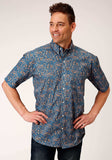 Roper Mens Short Sleeve Button Amarillo Paisley Western Shirt - Roper - Flyclothing LLC