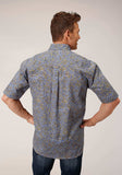 Roper Mens Short Sleeve Button Valley Paisley Western Shirt - Roper - Flyclothing LLC