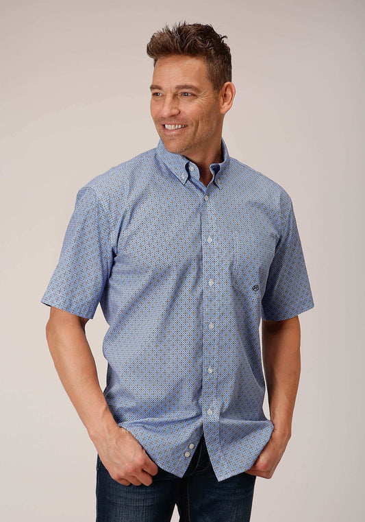 Roper Mens Short Sleeve Button Thistle Foulard Western Shirt - Roper - Flyclothing LLC