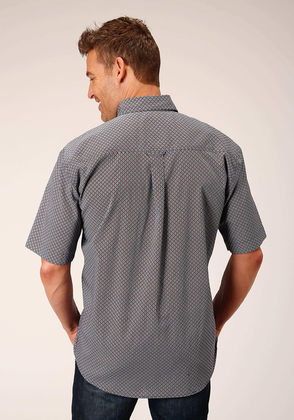 Roper Mens Short Sleeve Button Classic Geo Western Shirt - Roper - Flyclothing LLC