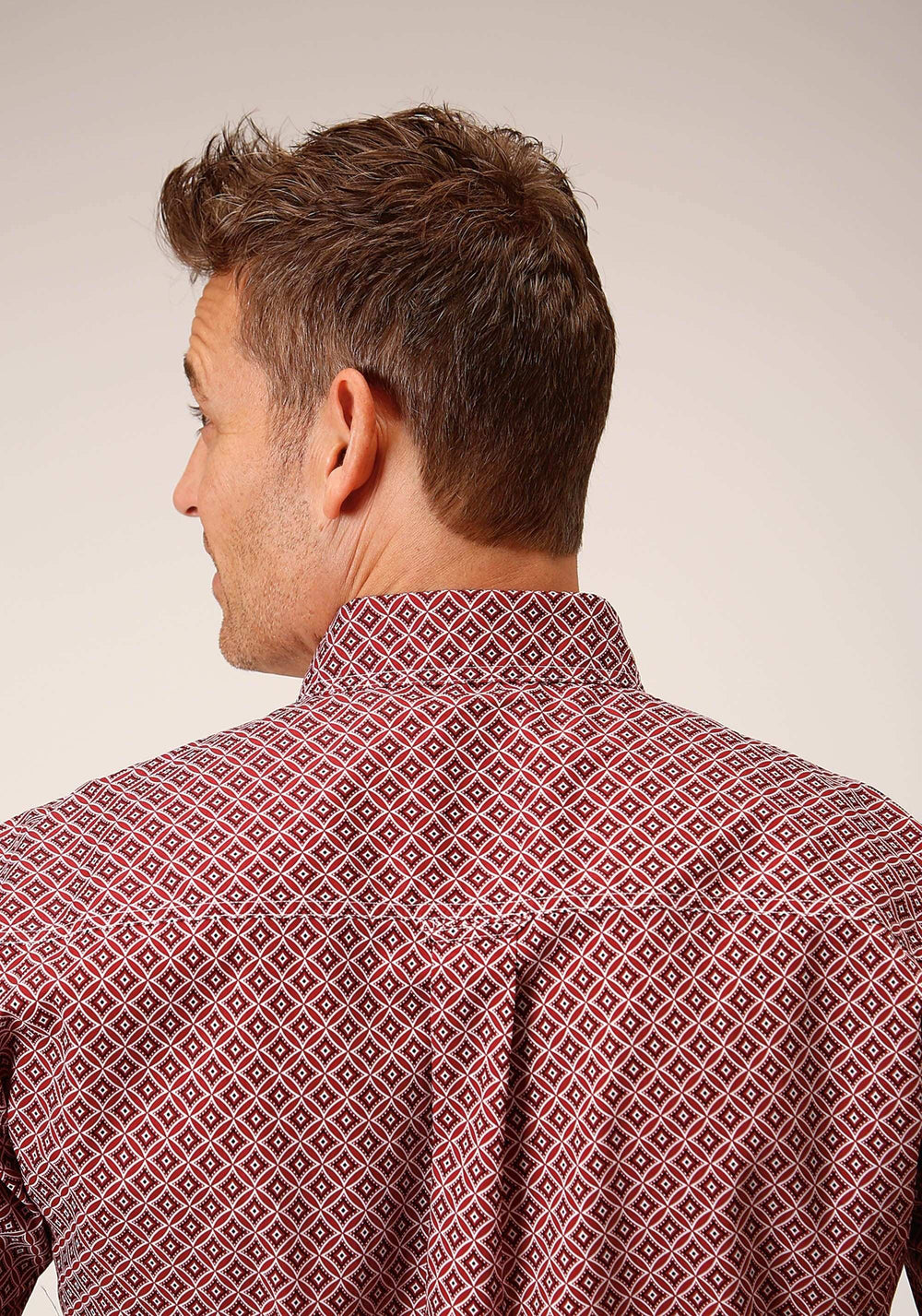 Roper Mens Short Sleeve Button Red Diamond Foulard Western Shirt - Roper - Flyclothing LLC