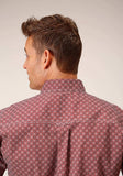 Roper Mens Short Sleeve Button Red Diamond Foulard Western Shirt - Roper - Flyclothing LLC