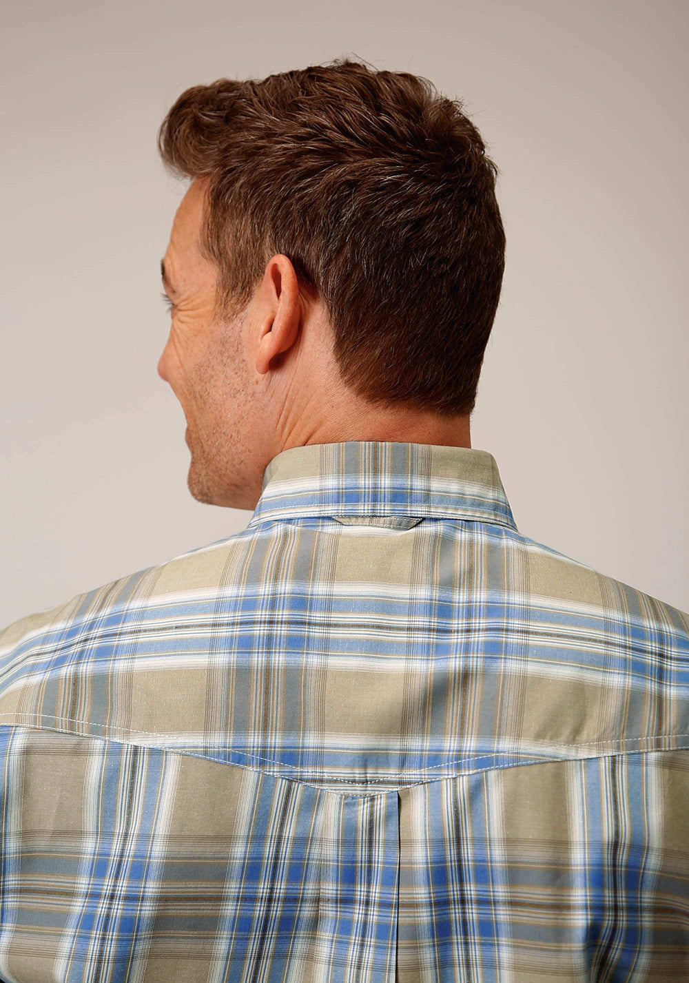 Roper Mens Short Sleeve Button Sandy Plaid Western Shirt - Roper - Flyclothing LLC