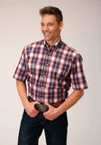 Roper Mens Short Sleeve Button Independence Plaid Western Shirt - Roper - Flyclothing LLC